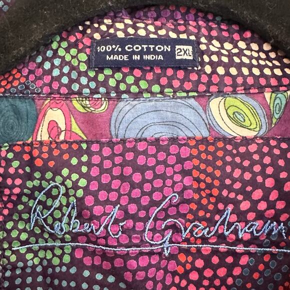 Robert Graham Multicolored Cotton Long Sleeve Button Down Shirt sz 2XL EUC - Picture 7 of 9